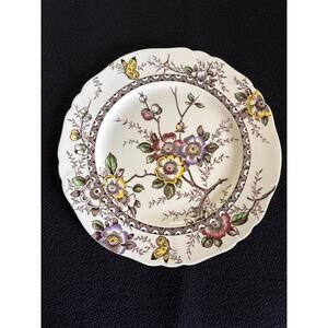 Medway by Alfred Meakin England Collectible Dinner Plate. 9 1/8" Brown Flowers